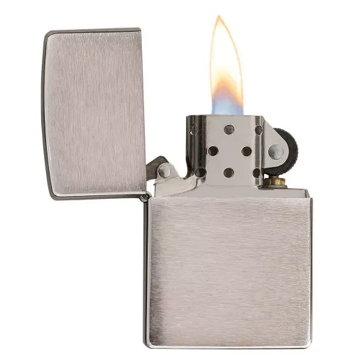 Зажигалка армированная бензиновая Zippo Armor® brushed chrome, матовый хром (162)