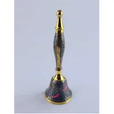 Дзвіночок бронзовий із ручкою Н-21,5 см "Пташки на синьому фоні" гравіювання (DN35951)