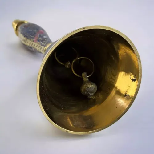 Інше Дзвіночок бронзовий із ручкою Н-21,5 см "Пташки на синьому фоні" гравіювання (DN35951)