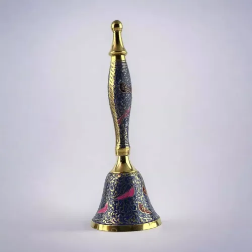 Інше Дзвіночок бронзовий із ручкою Н-21,5 см "Пташки на синьому фоні" гравіювання (DN35951)