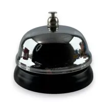 Колокольчик настольный h-5 см для рецепшн, портье, металл, черный, хром (DN25196N)