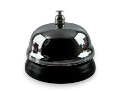 Дзвіночок настільний h-5 см для рецепшн, портьє, метал, чорний, хром (DN25196N)