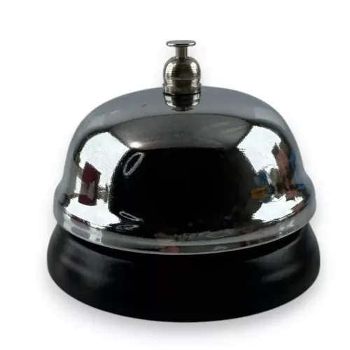 Другое Колокольчик настольный h-5 см для рецепшн, портье, металл, черный, хром (DN25196N)