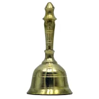 Колокольчик с ручкой бронзовый h-9,5 см, диаметр 4,4 см, золотистый (DN18309)