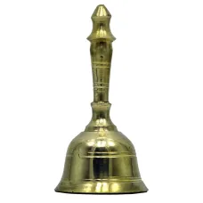 Колокольчик с ручкой бронзовый h-9,5 см, диаметр 4,4 см, золотистый (DN18309)