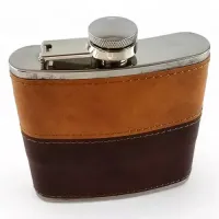 Фляга из нержавеющей стали 180 мл (6 oz), экокожа, коричневый 11х9,5х2 см (DN32853A)