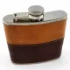 Посуда для отдыха и туризма Фляга из нержавеющей стали 180 мл (6 oz), экокожа, коричневый 11х9,5х2 см (DN32853A)