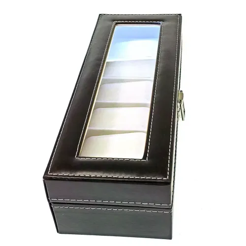 Футляри Футляр для зберігання наручних годинників на 6 шт, еко-шкіра, чорний (DN30775)