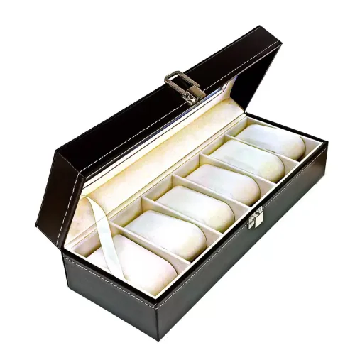 Футляри Футляр для зберігання наручних годинників на 6 шт, еко-шкіра, чорний (DN30775)