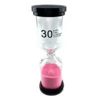 Годинник пісочний на 30 хвилин рожевий пісок 13,5х4,5х4,5 см (DN32237F)