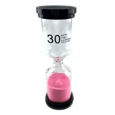 Годинник пісочний на 30 хвилин рожевий пісок 13,5х4,5х4,5 см (DN32237F)