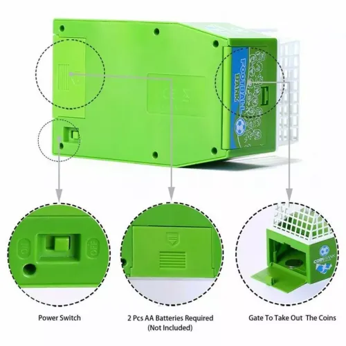 Скарбнички Інтерактивна скарбничка "Футбол" на батарейках, пластик, зелений (18х16, 5х11 см) (DN32103)