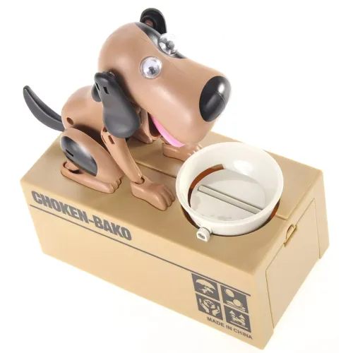 Скарбнички Інтерактивна скарбничка "Голодна Собачка" на батарейках, коричневий15х16х8 см) (DN30722B)