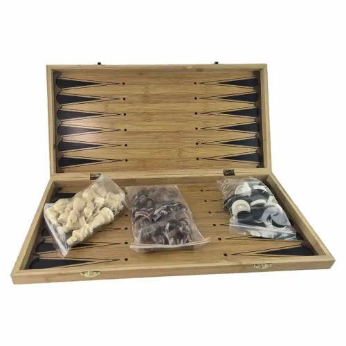 Игровые наборы Набор 3 в 1 шахматы, шашки, нарды 47,5х47,5, дерево (DN35133)