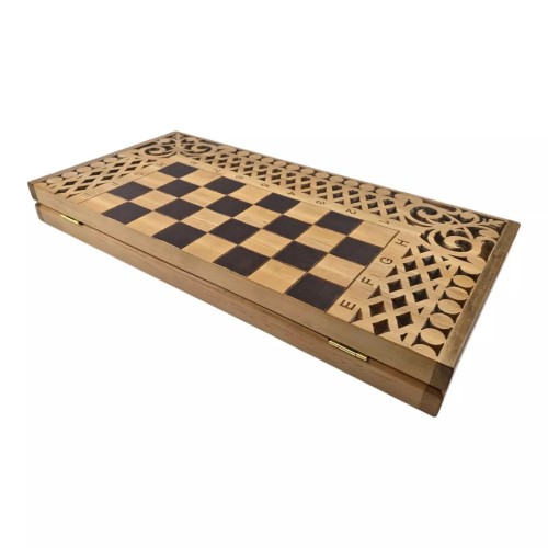 Классические игры Набір 3 в 1 шахи-шашки-нарди, (56×28×2,2см)різьблені, дерев'яні, фішки 32 шт. з малюнком фігур (клітина 3,5*3,5) (DN34146A) Классические игры Набір 3 в 1 шахи-шашки-нарди, (56×28×2,2см)різьблені, дерев'яні, фішки 32 шт. з малюнком фігур (клітина 3,5*3,5) (DN34146A)
