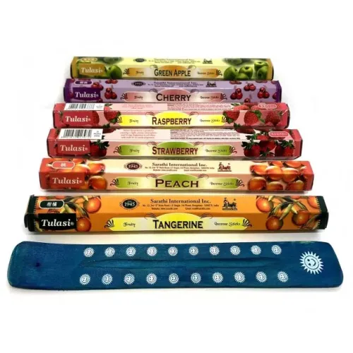 Набори пахощів Набір пахощів Tulasi Фруктове-Ягідне Достаток 6 видів ароматів з дерев'яною підставкою (DN34589)