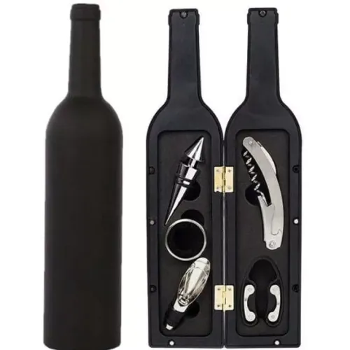 Все для алкогольних напоїв Набір сомельє на 5 предметів "Винна пляшка", чорна матова, картонная коробка, 32,5х7х7 см(DN32843)