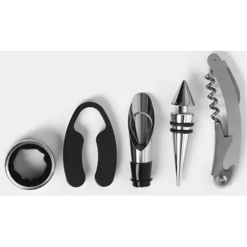 Все для алкогольних напоїв Набір сомельє на 5 предметів "Винна пляшка", чорна матова, картонная коробка, 32,5х7х7 см(DN32843)