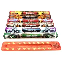 Набор пахощів 120 шт "Романтичний вечір" с дерев'яною підставкою Tulasi, 6 видів (DN34703)