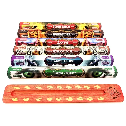 Наборы ароматов Набор благовоний 120 шт "Романтический вечер" с деревянной подставкой Tulasi, 6 видов (DN34703)