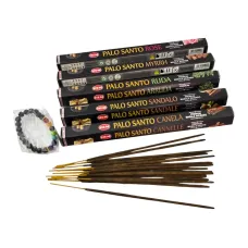 Подарунковий набір пахощів 5 ароматів HEM Smudging Indulgence Masala Gift Pa Palo Santo пачка по 15 паличок, браслет чакр (DN36532)