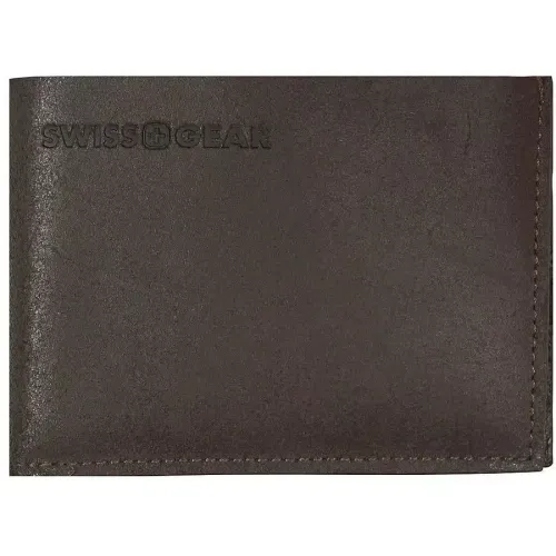 Портмоне та гаманці Портмоне горизонтальне з вкладкою на 3 картки Swiss Gear не шліфована шкіра, коричневе (SG30-13BR)