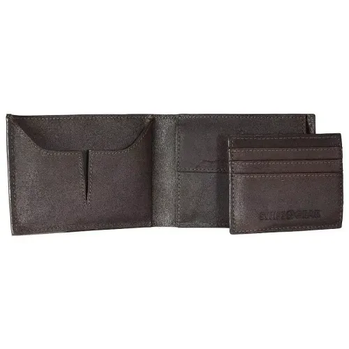 Портмоне та гаманці Портмоне горизонтальне з вкладкою на 3 картки Swiss Gear не шліфована шкіра, коричневе (SG30-13BR)