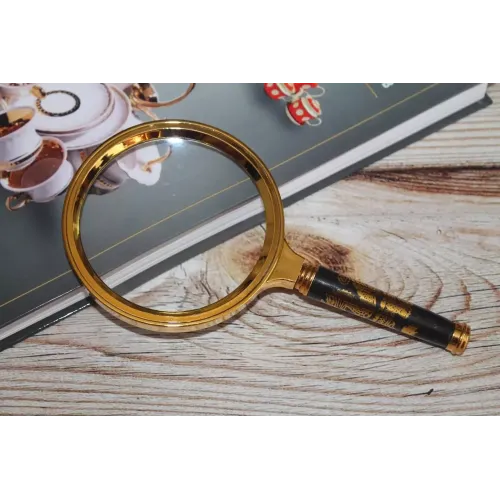 Компасы, лупы Универсальная лупа с ручкой "Дракон", металл, пластик, черный, золотистый, кратность 5Х d-9 см h-18 см (DN29802)