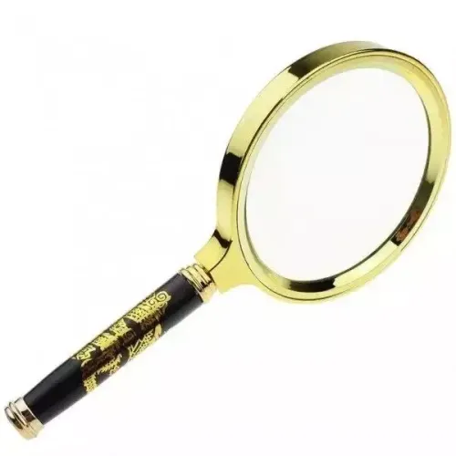 Компасы, лупы Универсальная лупа с ручкой "Дракон", металл, пластик, черный, золотистый, кратность 5Х d-9 см h-18 см (DN29802)