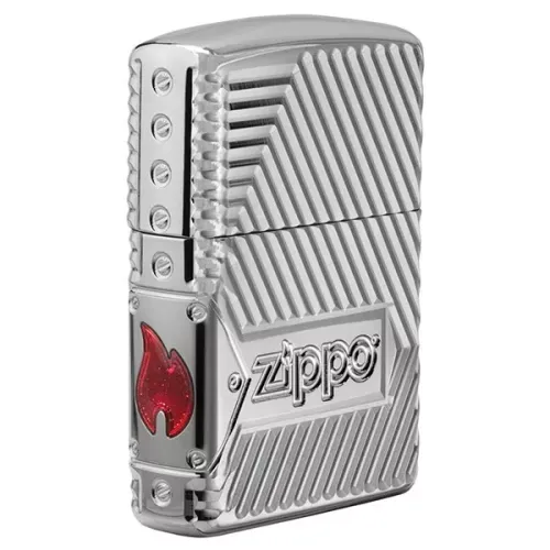 Бензинові запальнички Запальничка армована бензинова Zippo Armor® Bolts Design, хром (29672) Бензинові запальнички Запальничка армована бензинова Zippo Armor® Bolts Design, хром (29672)