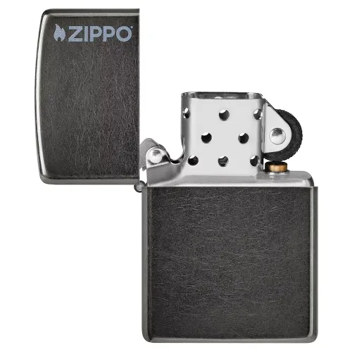 Бензиновые зажигалки Зажигалка бензиновая ZIPPO Classic Grey Zippo Logo (28378 ZL)