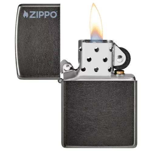 Бензиновые зажигалки Зажигалка бензиновая ZIPPO Classic Grey Zippo Logo (28378 ZL)