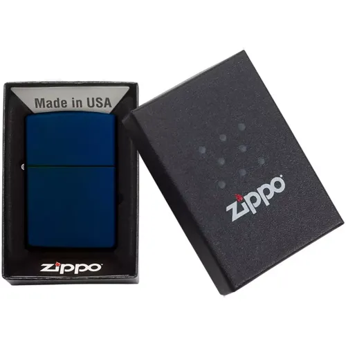 Бензиновые зажигалки Зажигалка бензиновая Zippo Classic Navy Blue Matte синяя (239)