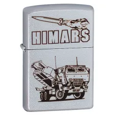 Зажигалка бензиновая Zippo Ukraine Satin Chrome гравировка HIMARS (205 H)