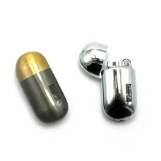 Запальничка газова кремнієва металева (6х3х1, 5 см) хром, латунь (DN27746)