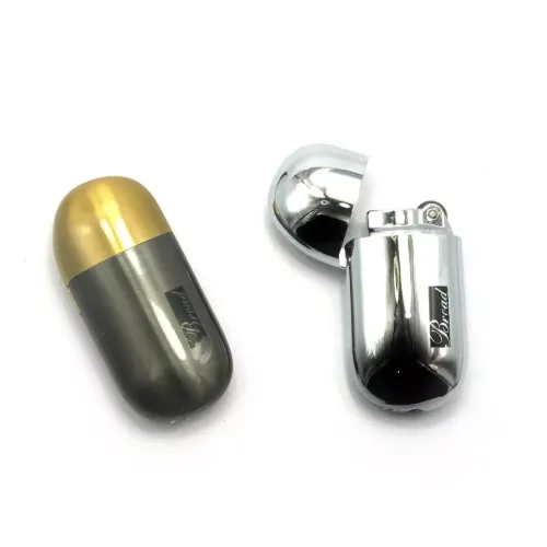 Газовые зажигалки Зажигалка газовая кремниевая металлическая (6х3х1,5 см) хром, латунь (DN27746)