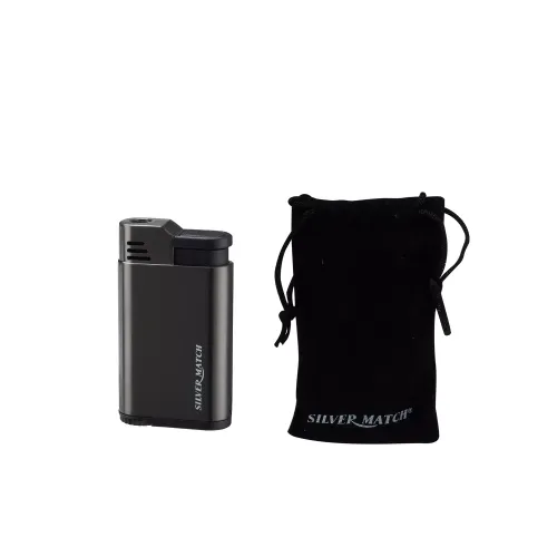 Бензинові запальнички Запальничка газова турбо Silver Match Stockholm Jetflame Чорна (40674361BL)