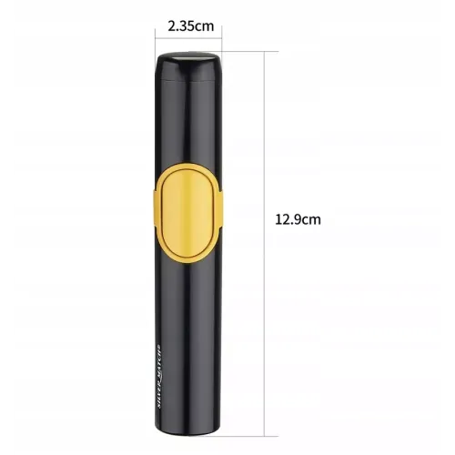 Газові запальнички Запальничка висока 12,8 см газова 3 турбо Silver Match Copenhague чорно-жовта, подарункова коробка (40674354BLG)