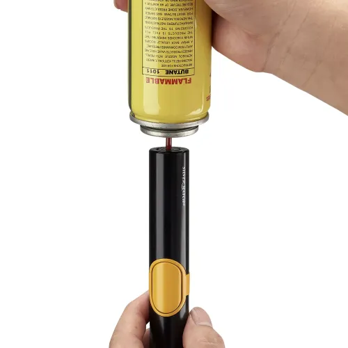 Газові запальнички Запальничка висока 12,8 см газова 3 турбо Silver Match Copenhague чорно-жовта, подарункова коробка (40674354BLG)