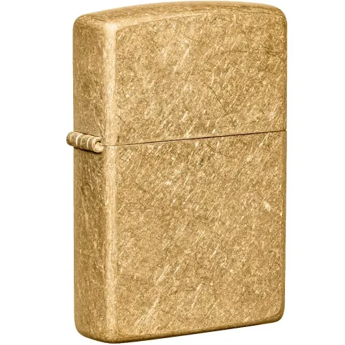 Зажигалка бензиновая Zippo Regular Tumbled Brass, золотистая (49477)