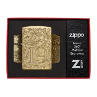 Запальничка армована бензинова ZIPPO Armor® Tumbled Brass 1932 Filigree Design, золотиста (46776)