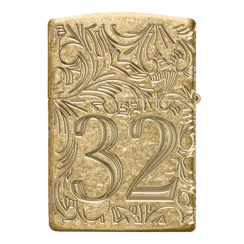 Запальничка армована бензинова ZIPPO Armor® Tumbled Brass 1932 Filigree Design, золотиста (46776)