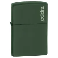 Зажигалка бензиновая Zippo Green Matte Logo оливковая (221ZL)