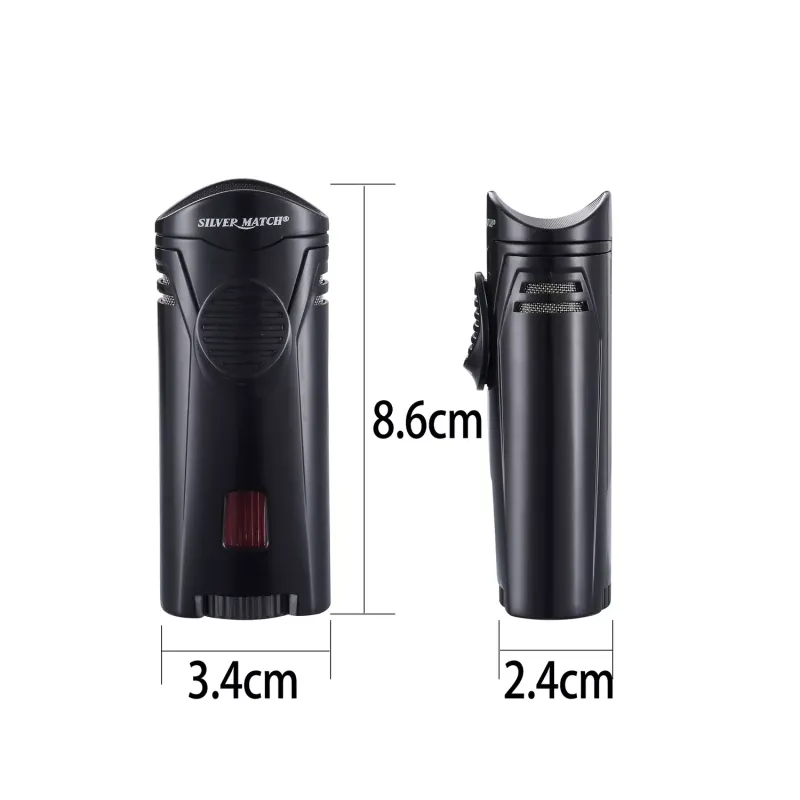 Запальничка газова для сигар Silver Match Debden Blueflame Cigar Holder метал, чорна, подарункова коробка (40674262)
