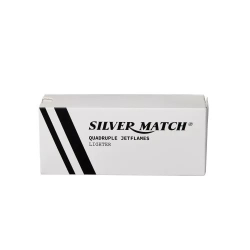 Газовая зажигалка 4 турбо Silver Match ROME металл, темный лед (40674357DRI)