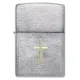 Зажигалка бензиновая Zippo Angel Aura Design Spiritual Cross Design, серебристая, матовый хром (46479)