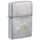 Зажигалка бензиновая Zippo Angel Aura Design Spiritual Cross Design, серебристая, матовый хром (46479)