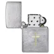 Зажигалка бензиновая Zippo Angel Aura Design Spiritual Cross Design, серебристая, матовый хром (46479)
