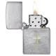 Зажигалка бензиновая Zippo Angel Aura Design Spiritual Cross Design, серебристая, матовый хром (46479)