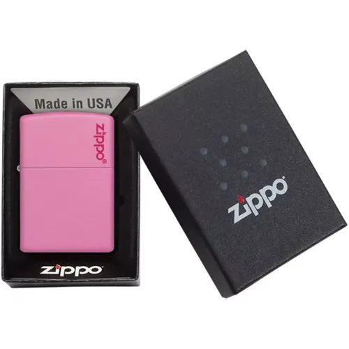 Зажигалка Zippo PINK MATTE с логотипом zippo (238ZL)